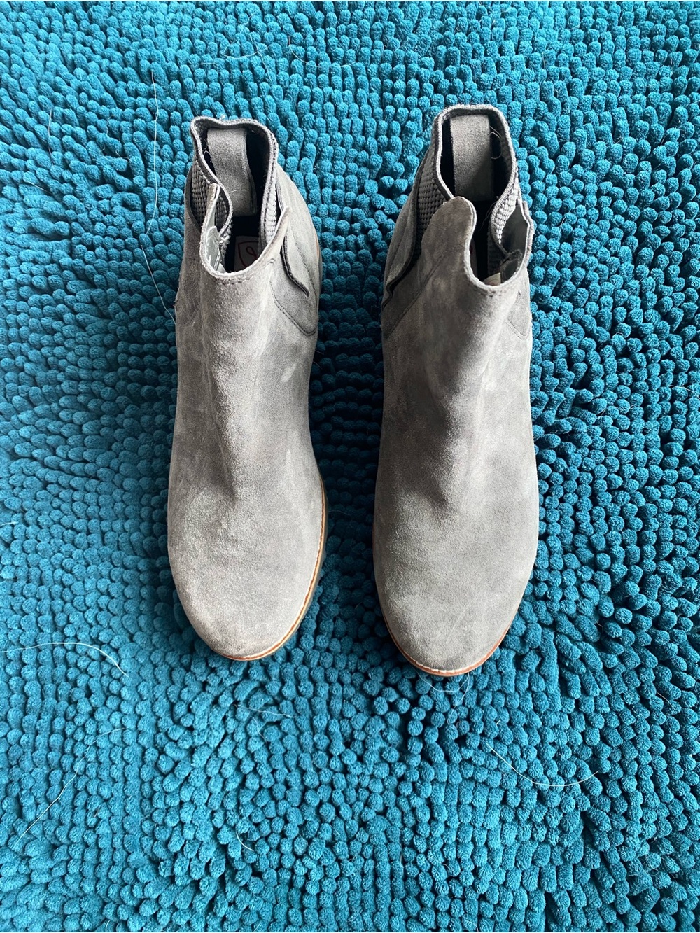 Blondo Gray Suede Chelsea Ankle Boots